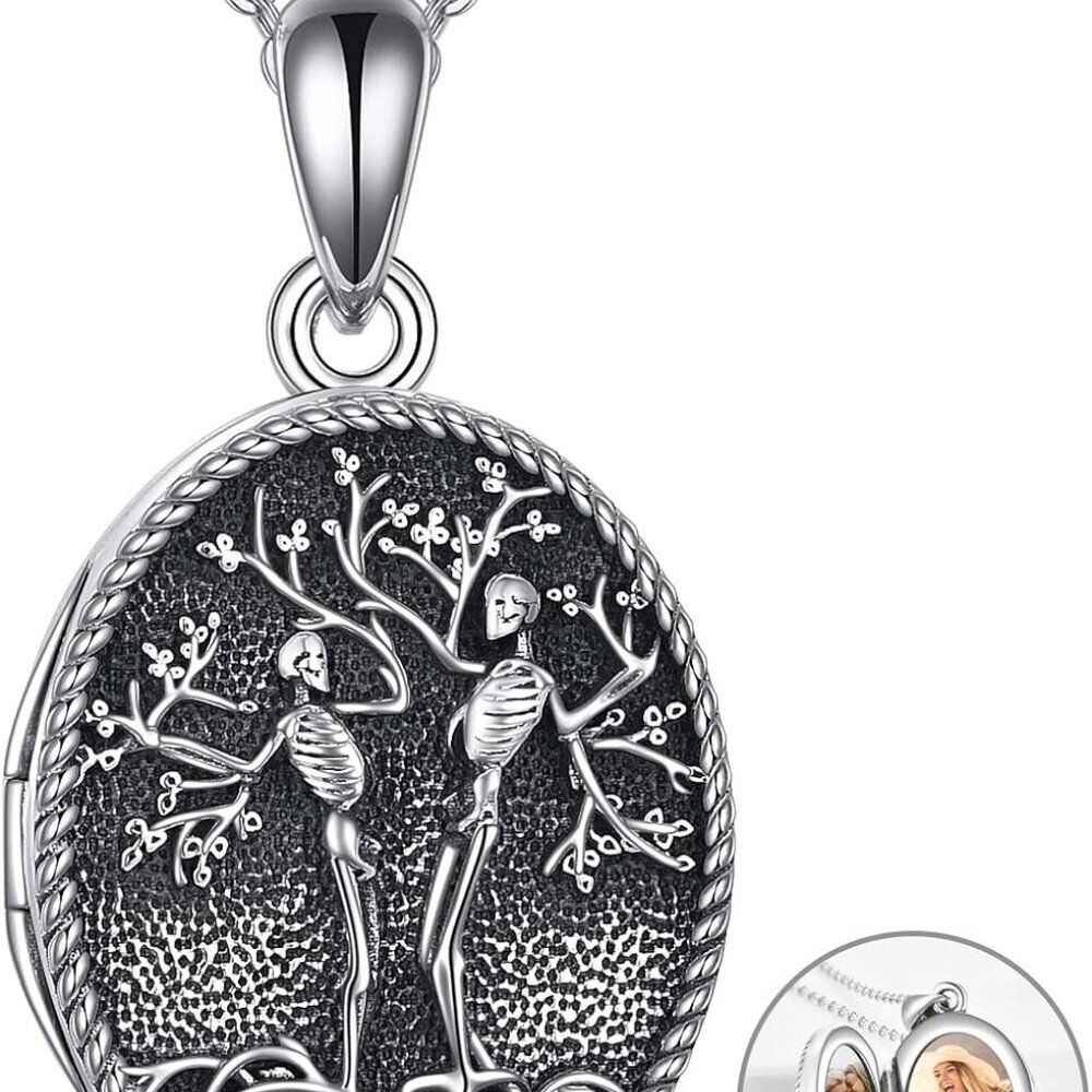 Tree of Life Locket Necklace Sterling Silver Locket Necklace That Holds Pictures